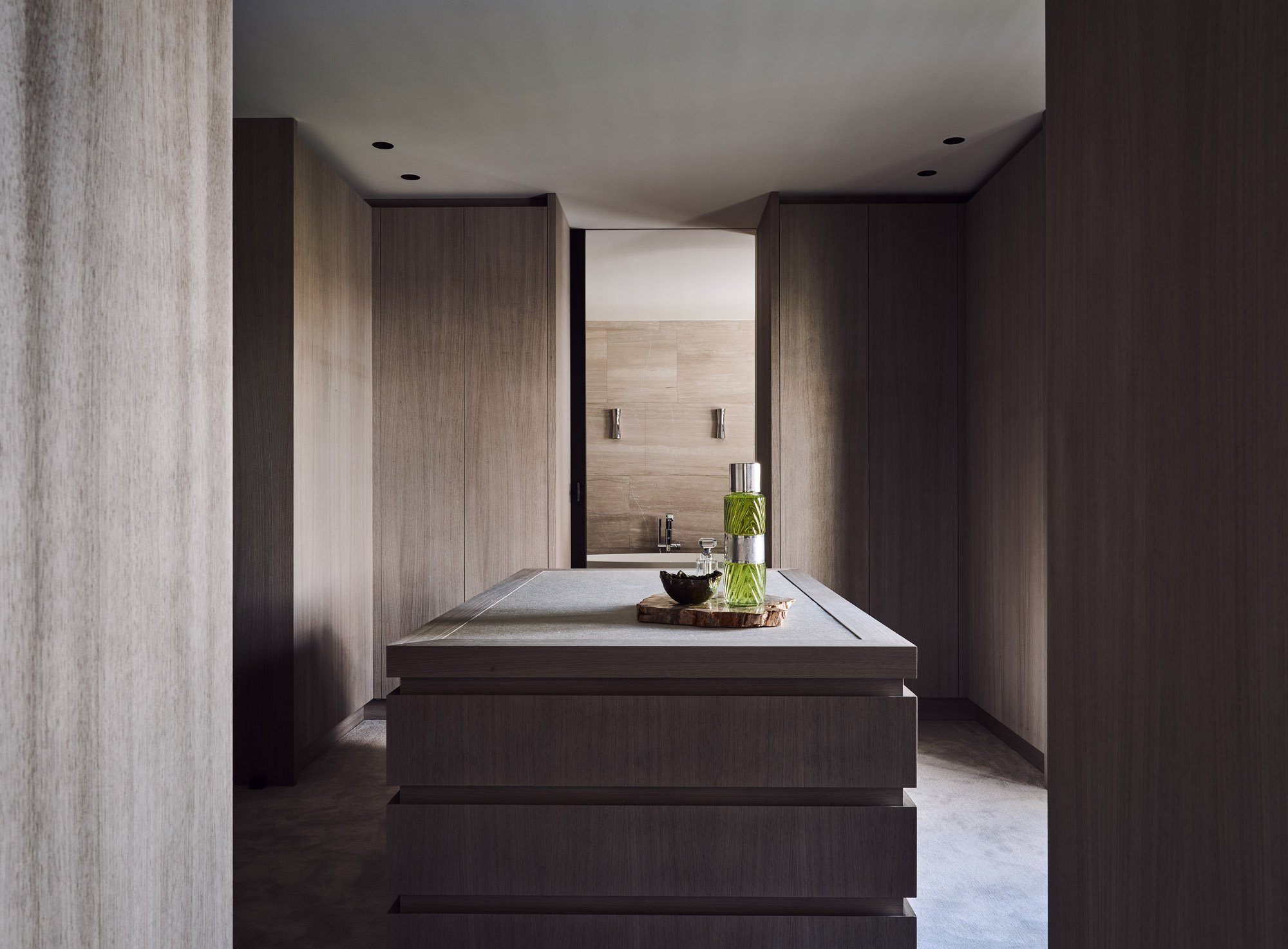 luxurious interior bathroom with dramatic shadows