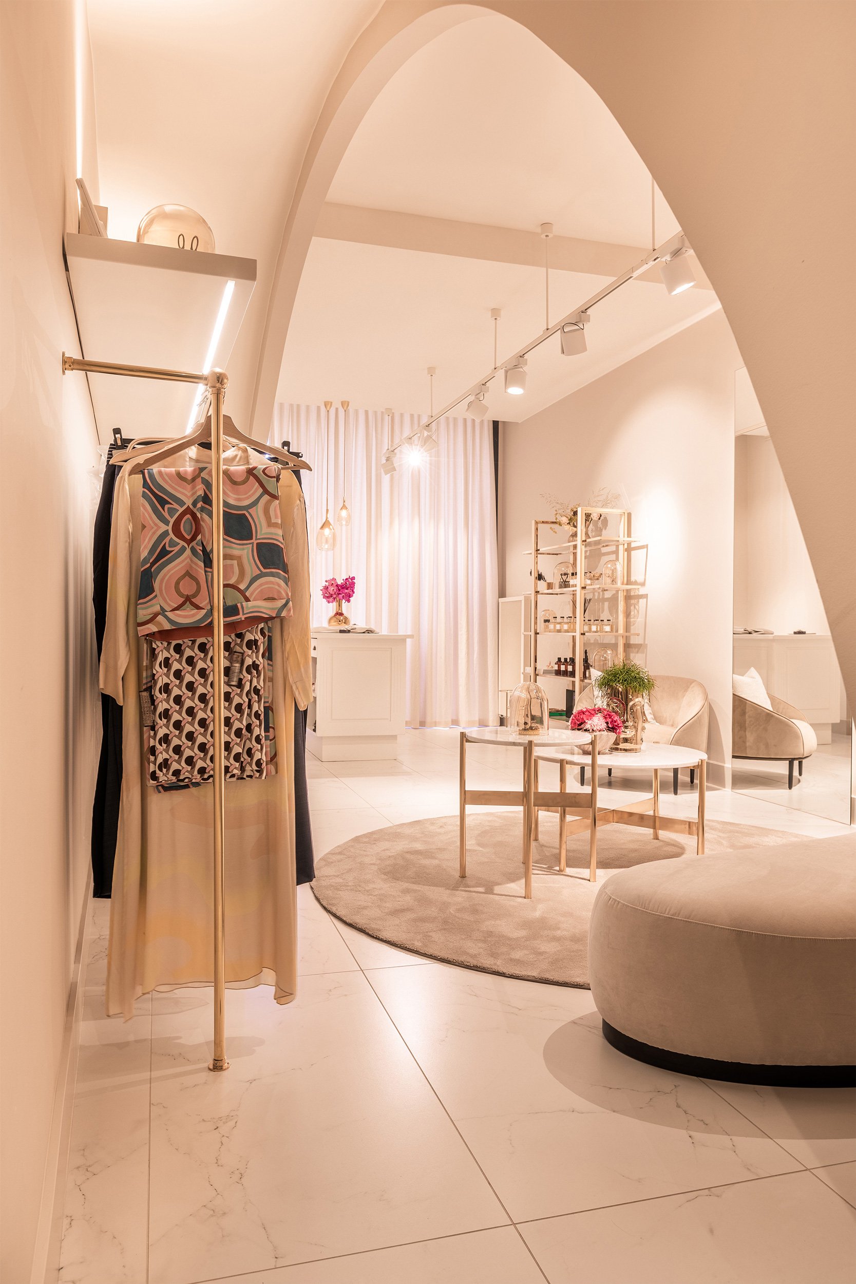 interior design sewing boutique bright